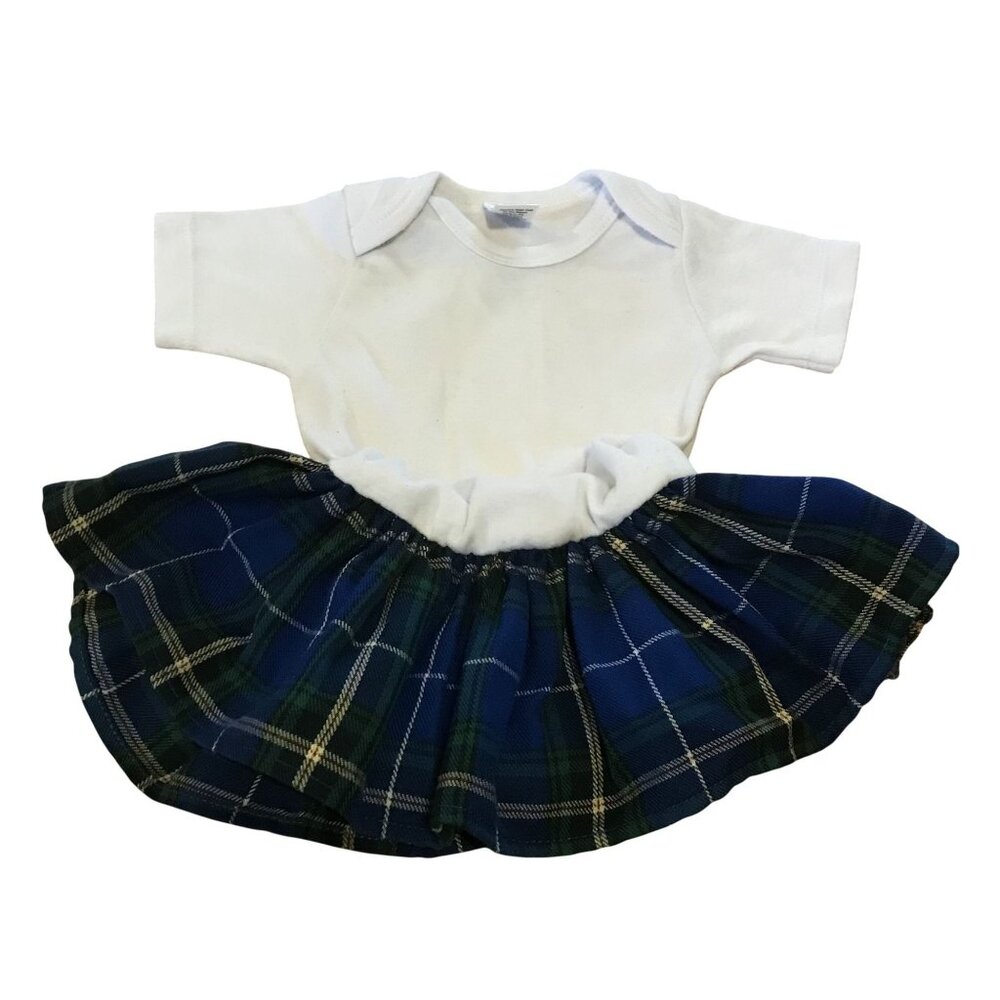 Infant Tartan Dress with Bodysuit Size 3-6 Months Heritage Plaid Blue White